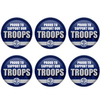 Beistle Proud To Support Our Troops Button (Case of 6)