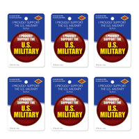 Beistle I Proudly Support The US Military Button (Case of 6)
