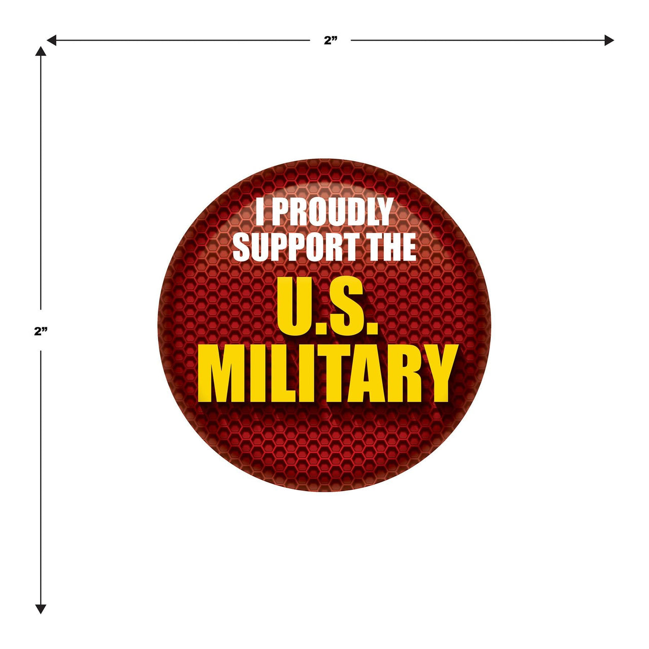 Beistle I Proudly Support The US Military Button (Case of 6)