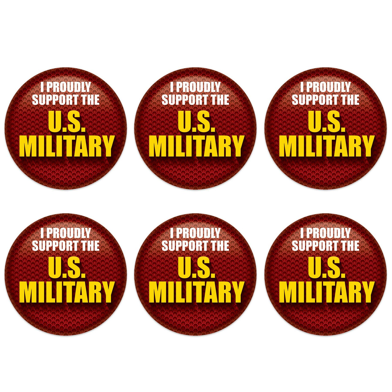 Beistle I Proudly Support The US Military Button (Case of 6)