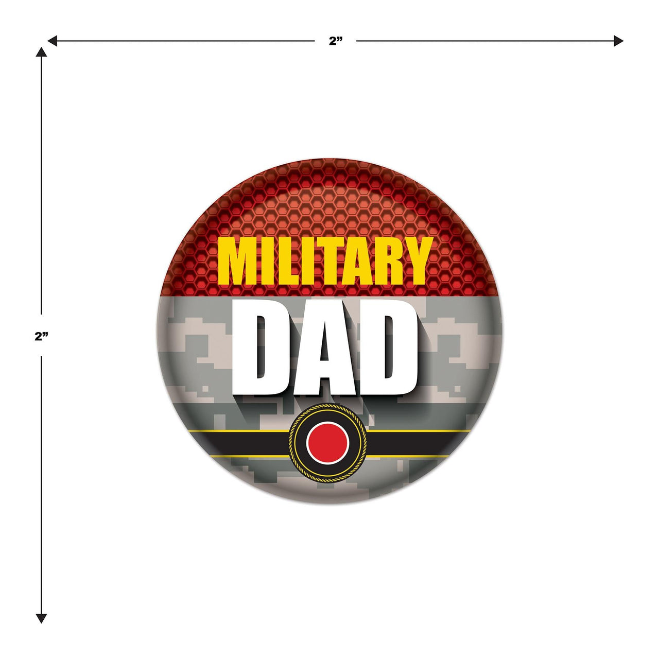 Beistle Military Dad Button (Case of 6)
