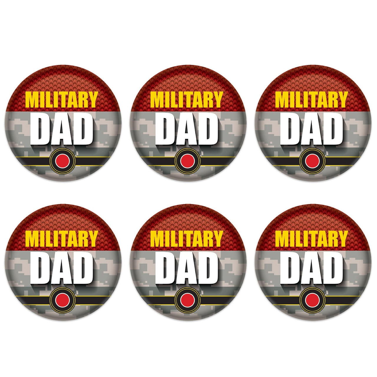 Beistle Military Dad Button (Case of 6)