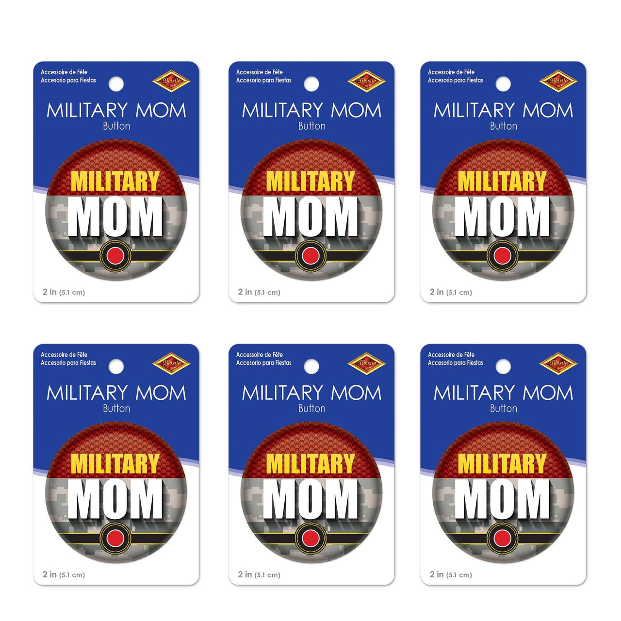 Beistle Military Mom Button (Case of 6)