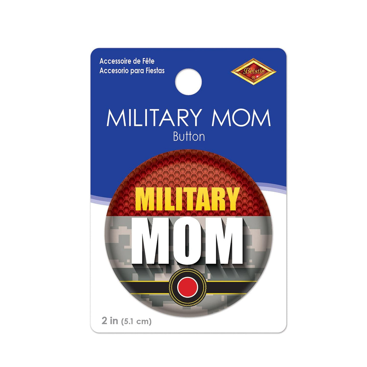 Beistle Military Mom Button (Case of 6)