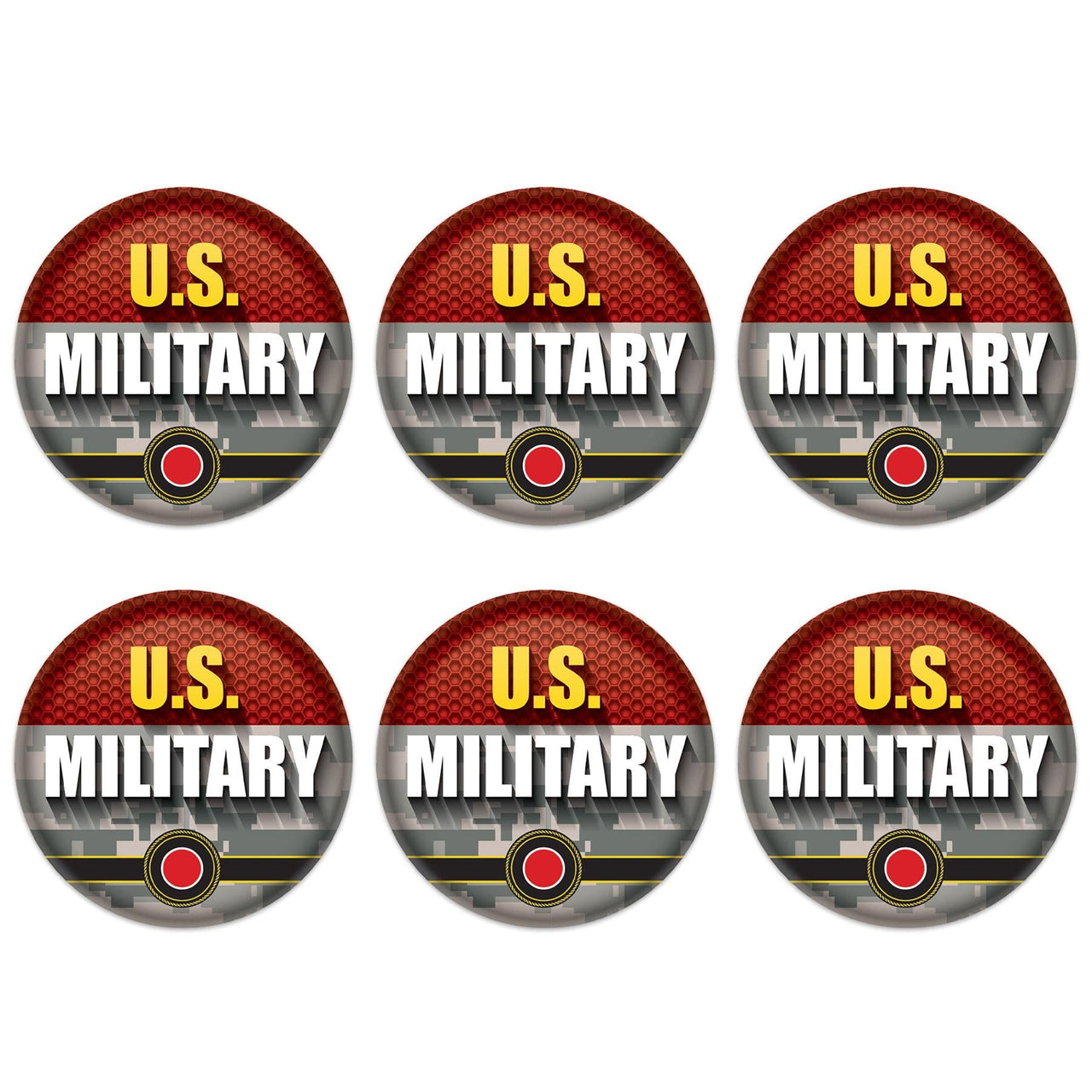 Beistle U.S. Military Button (Case of 6)