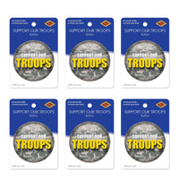 Beistle Support Our Troops Button (Case of 6)