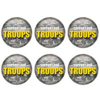 Beistle Support Our Troops Button (Case of 6)