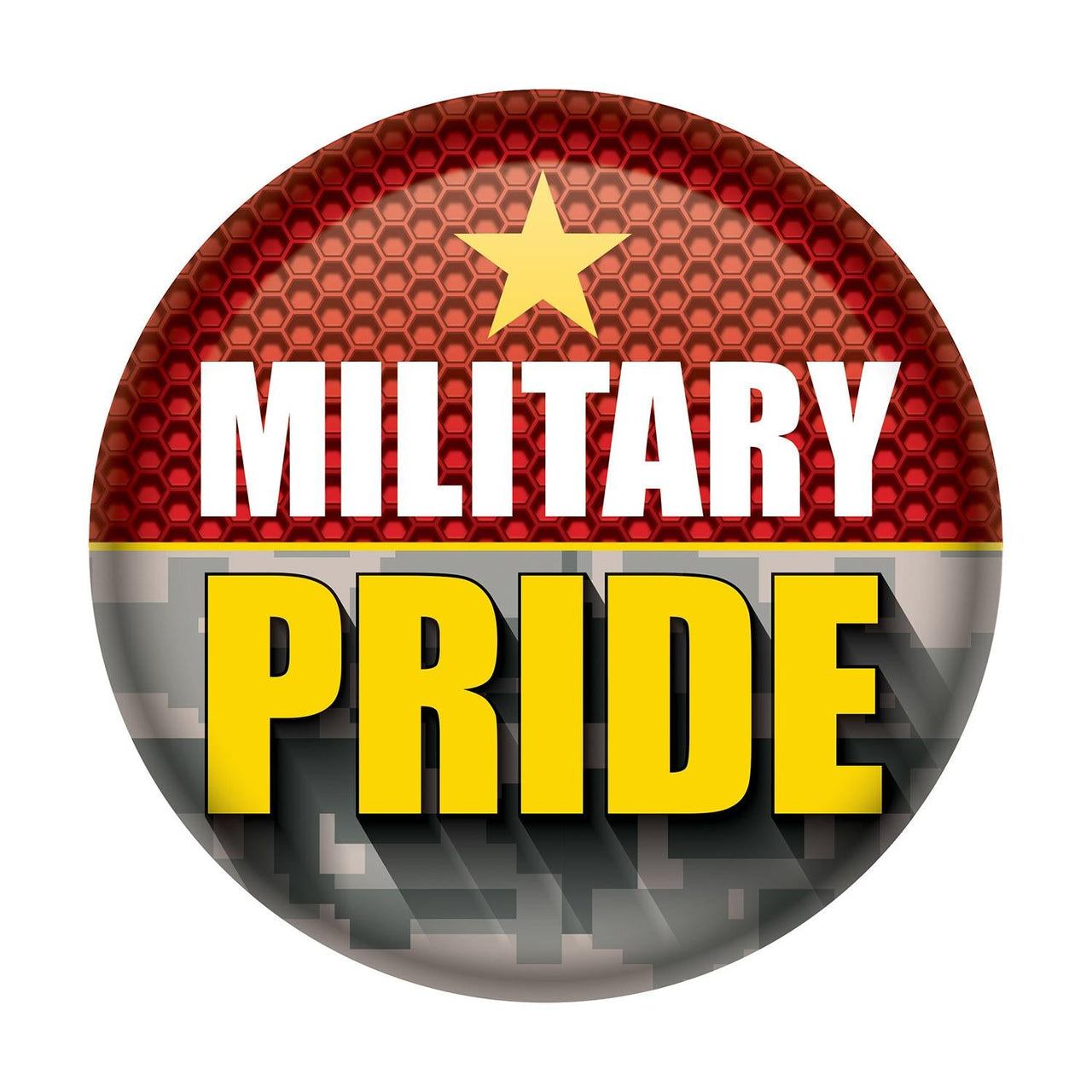 Military Pride Button- Marines- Star - Bulk 6 Pack