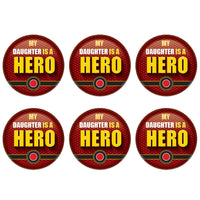 Beistle My Daughter Is A Hero Button (Case of 6)