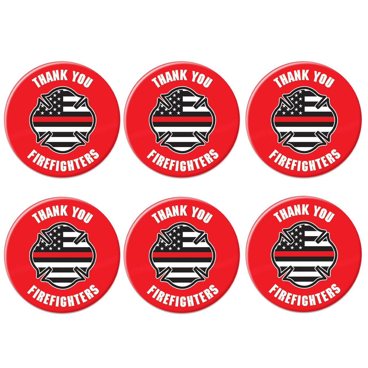 Beistle Thank You Firefighters Button (Case of 6)