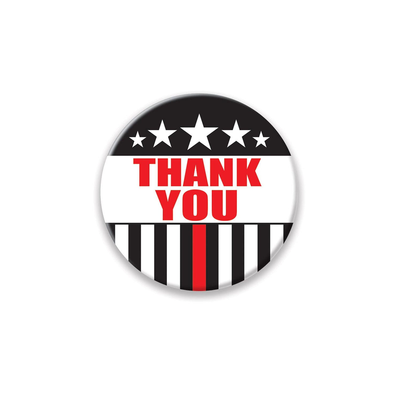 Thank You Firefighters Button- Stripes and Stars - Bulk 6 Pack