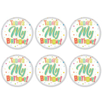 Beistle Today's My Birthday Button (Case of 6)