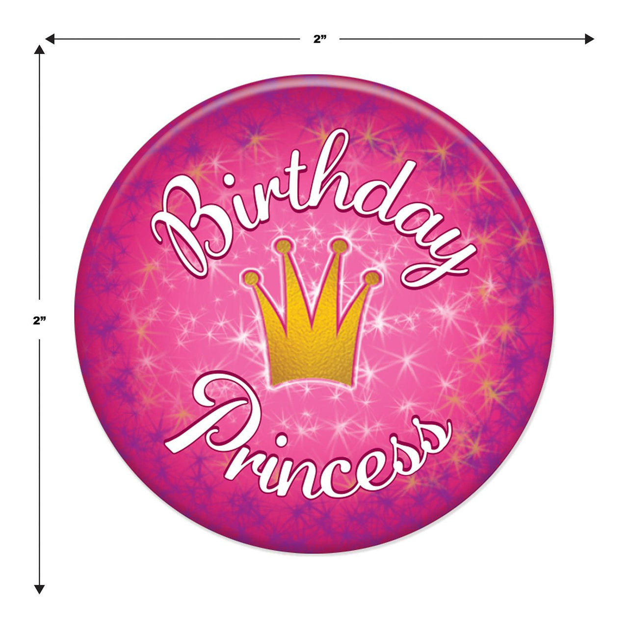 Beistle Birthday Princess Button (Case of 6)