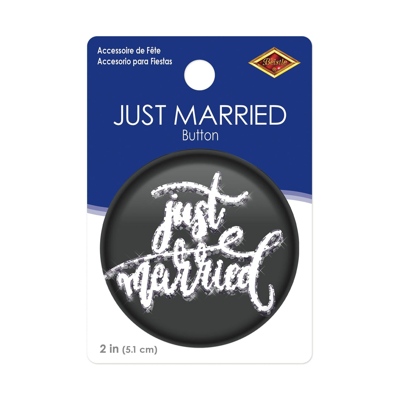 Just Married Button (Case of 6)