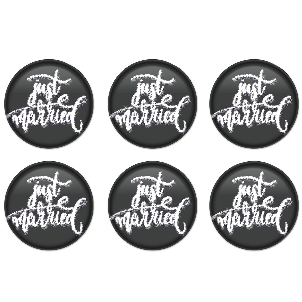 Just Married Button (Case of 6)
