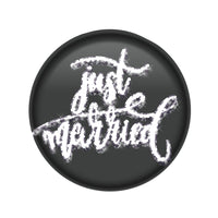 Just Married Button - Black - Bulk 6 Pack