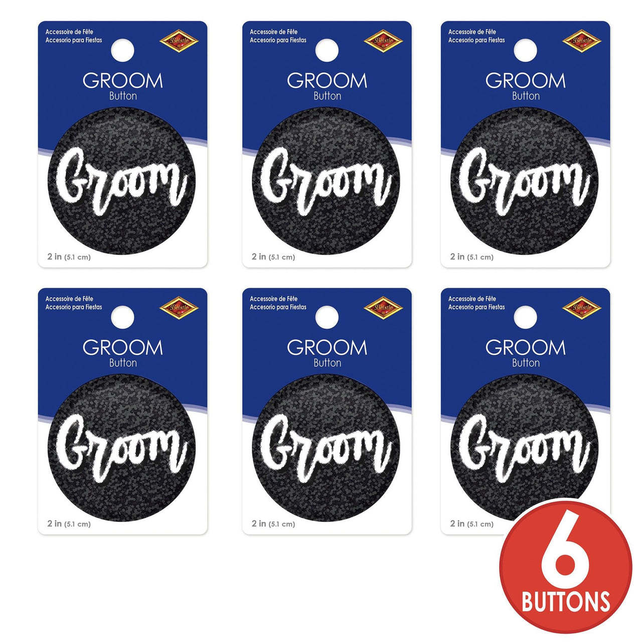 Groom Button (Case of 6)
