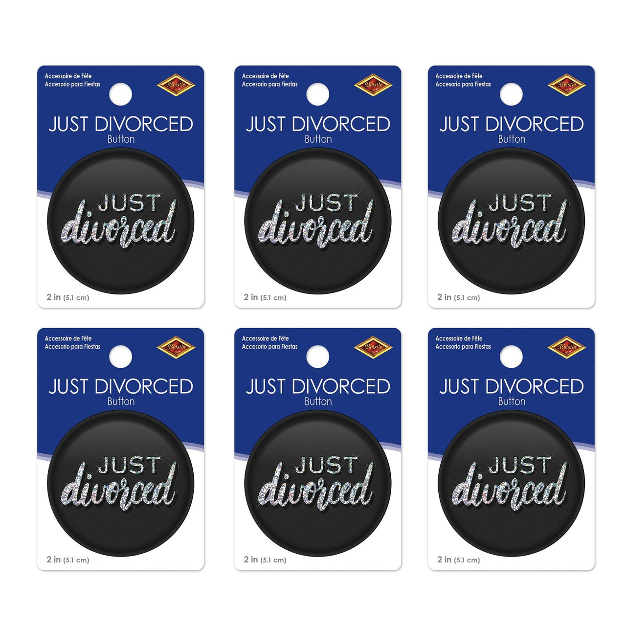 Just Divorced Button (Case of 6)