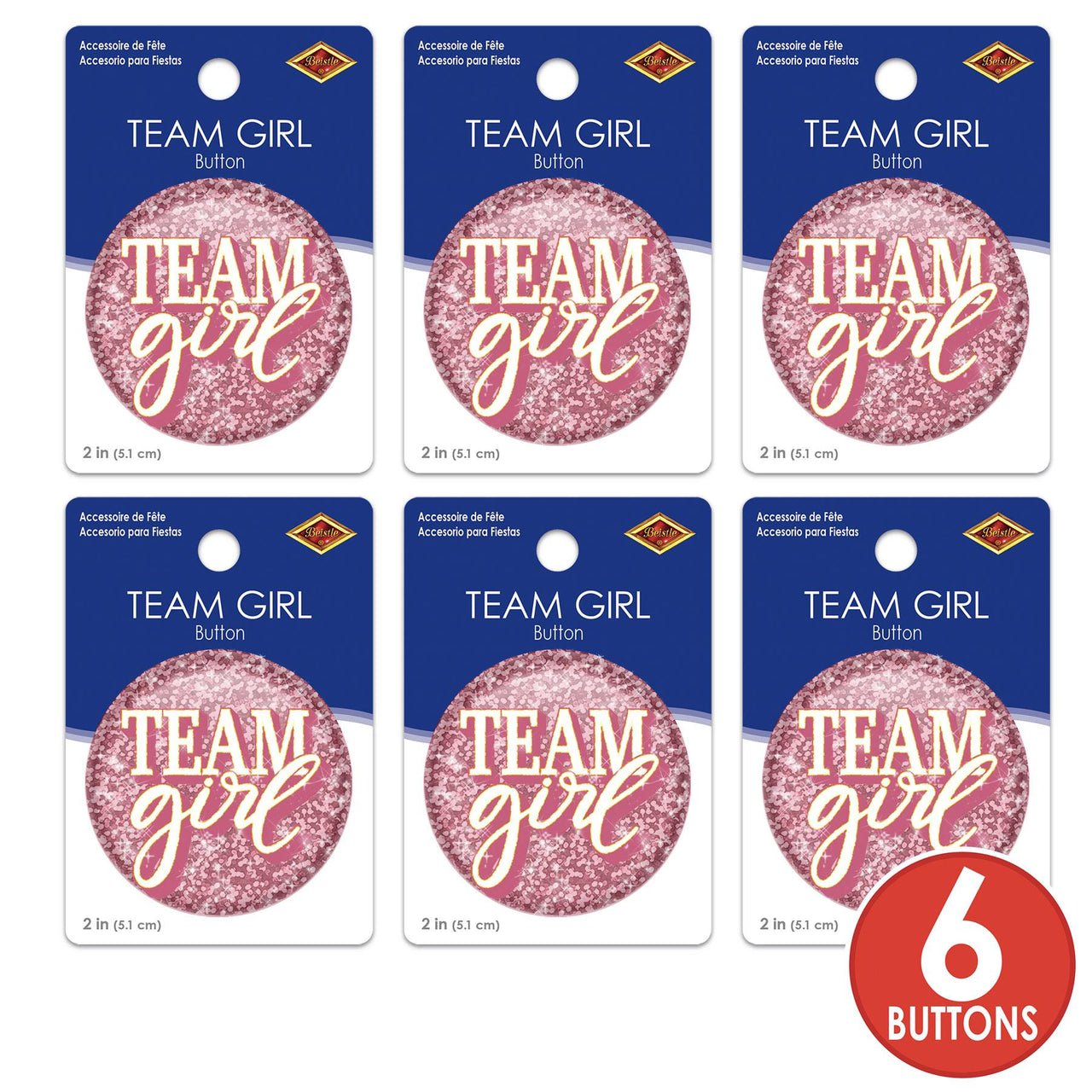 Team Girl Button (Case of 6)