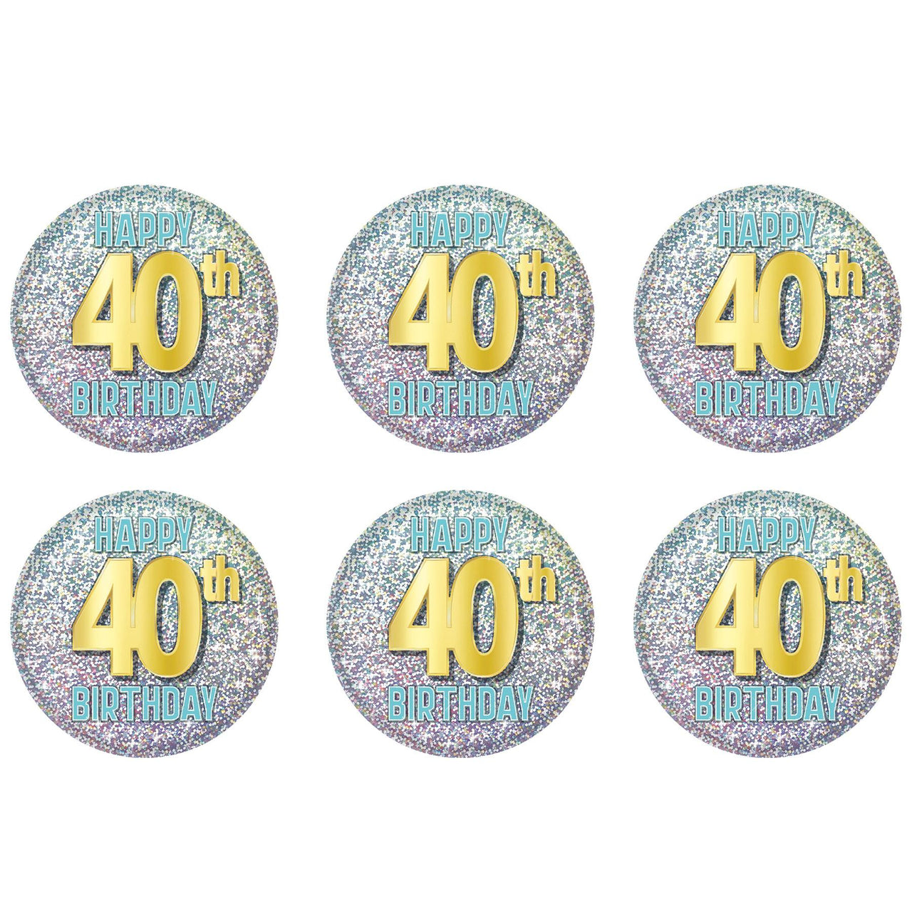 40th Birthday Button (Case of 6)