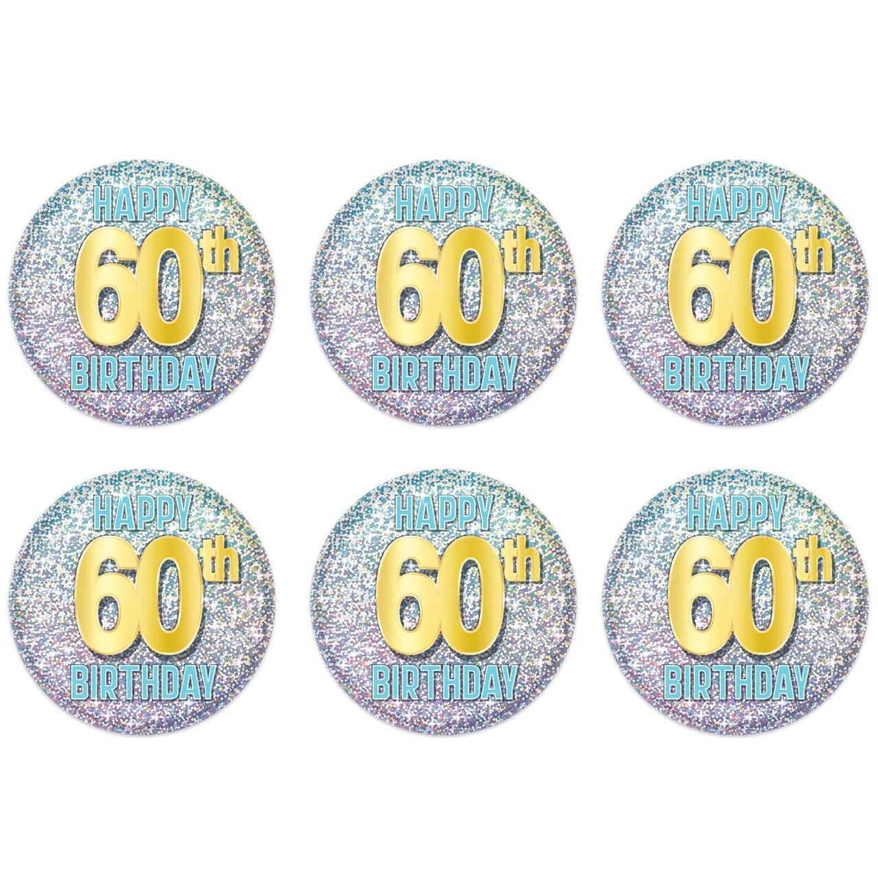 60th Birthday Button (Case of 6)