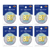 80th Birthday Button (Case of 6)