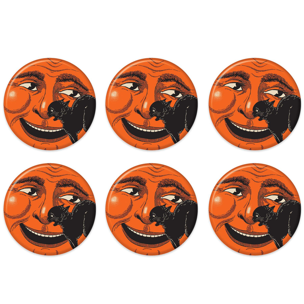 Vintage Halloween Cat & Moon Button (Case of 6)