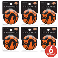 Vintage Halloween Cat Silhouette Button (Case of 6)