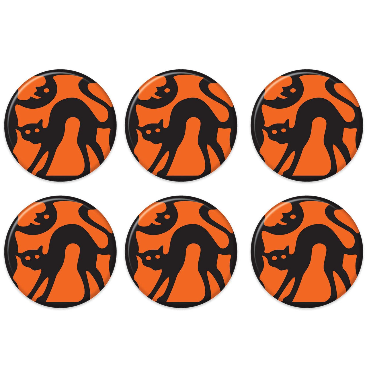 Vintage Halloween Cat Silhouette Button (Case of 6)