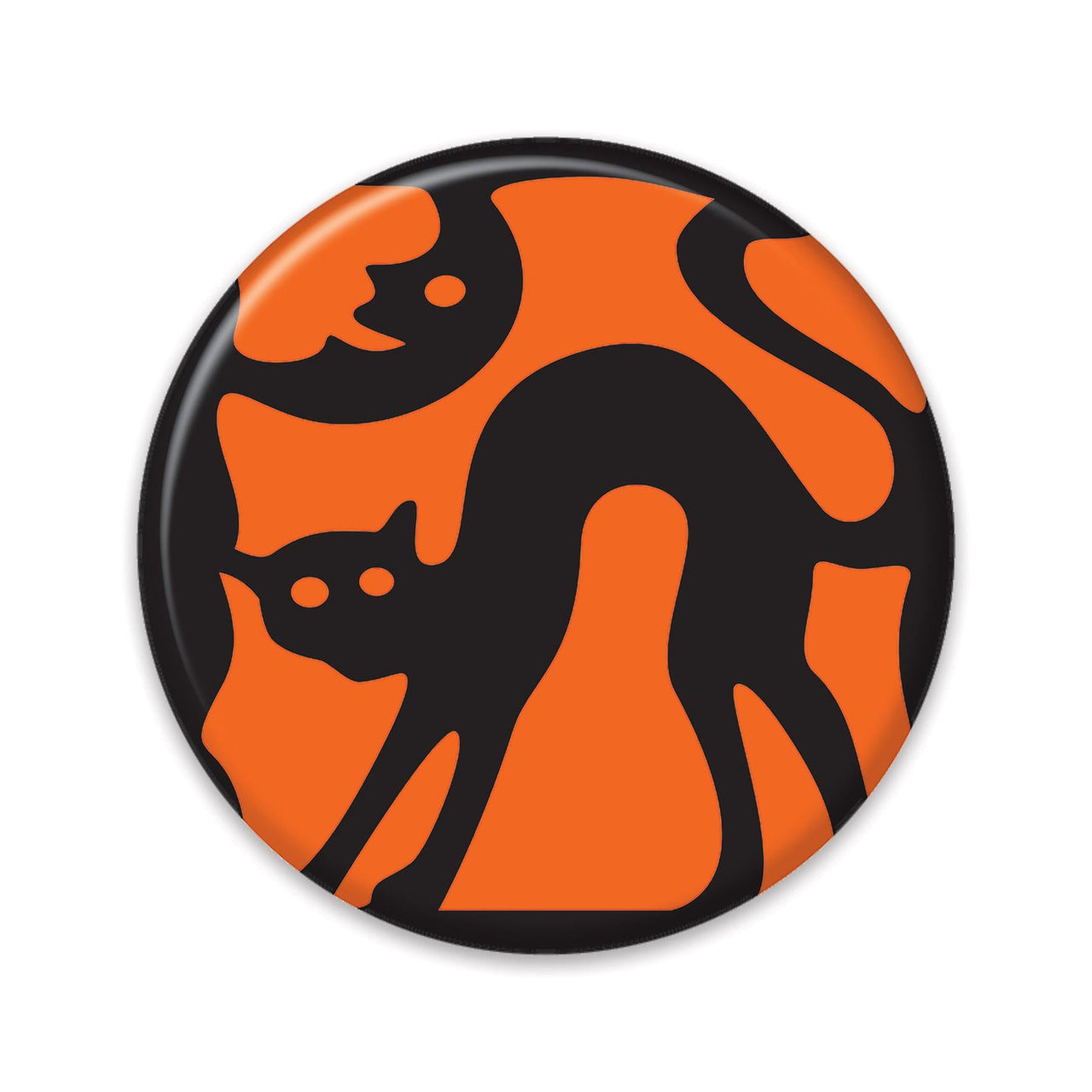 Vintage Halloween Cat Silhouette Button - Bulk 6 Pack