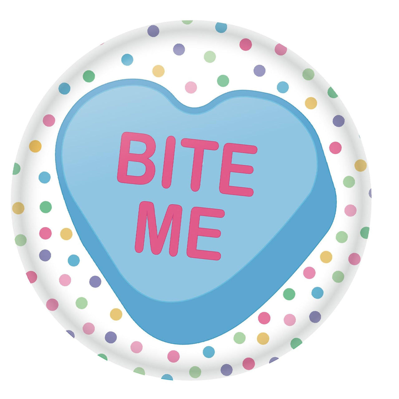 Valentine's Day Bite Me Button - Bulk 6 Pack