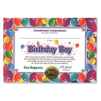 Birthday Boy Certificate - Bulk 6 Pack