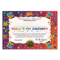 Today's My Birthday Certificate - Bulk 6 Pack