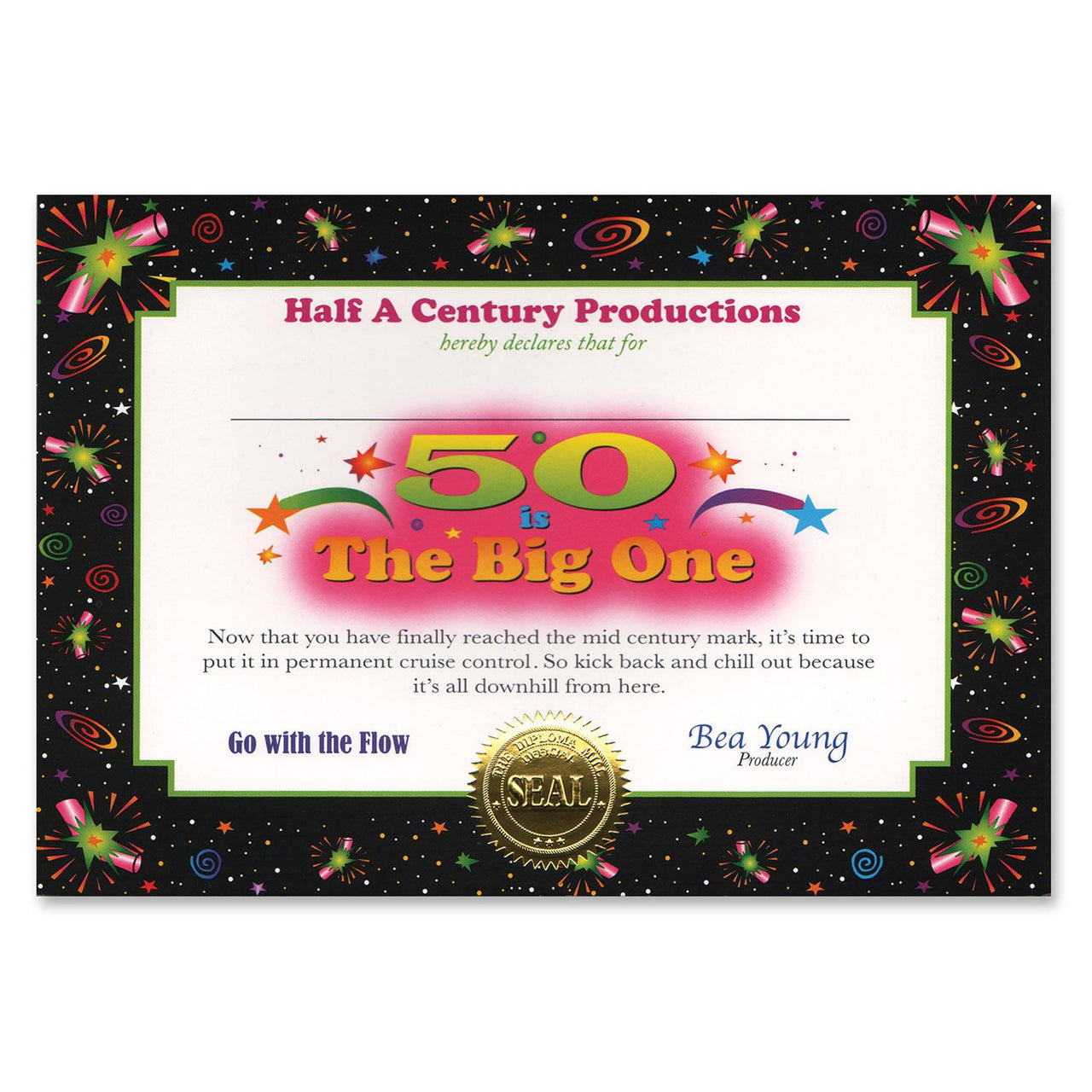 50 Is The Big One Certificate - Bulk 6 Pack