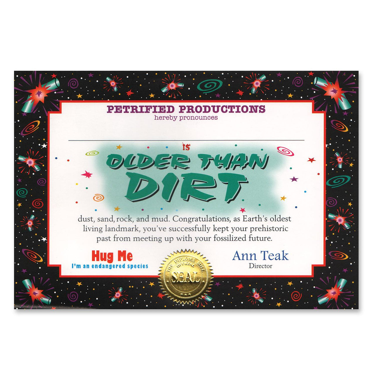 Older Than Dirt Certificate - Bulk 6 Pack