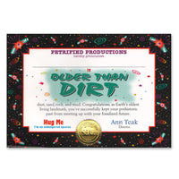 Older Than Dirt Certificate - Bulk 6 Pack