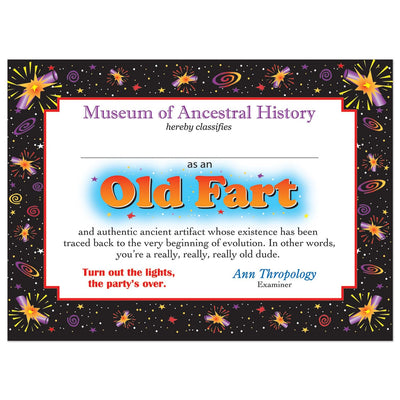 Old Fart Certificate - Bulk 6 Pack
