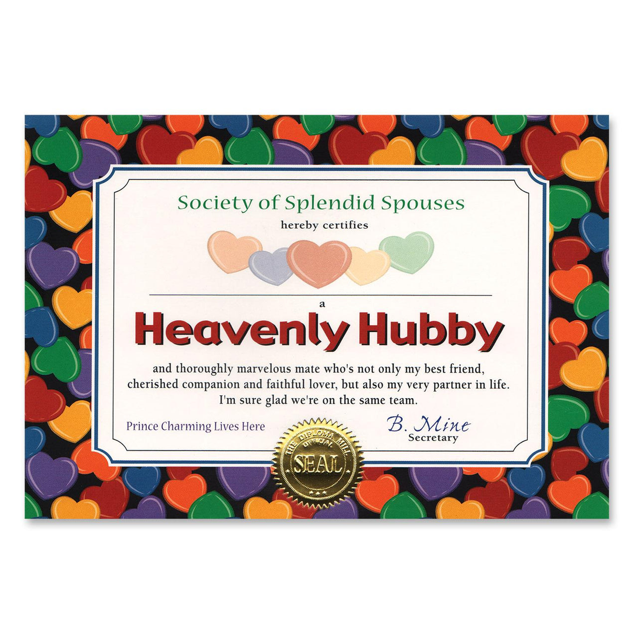 Heavenly Hubby Certificate - Bulk 6 Pack