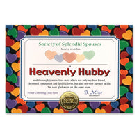 Heavenly Hubby Certificate - Bulk 6 Pack