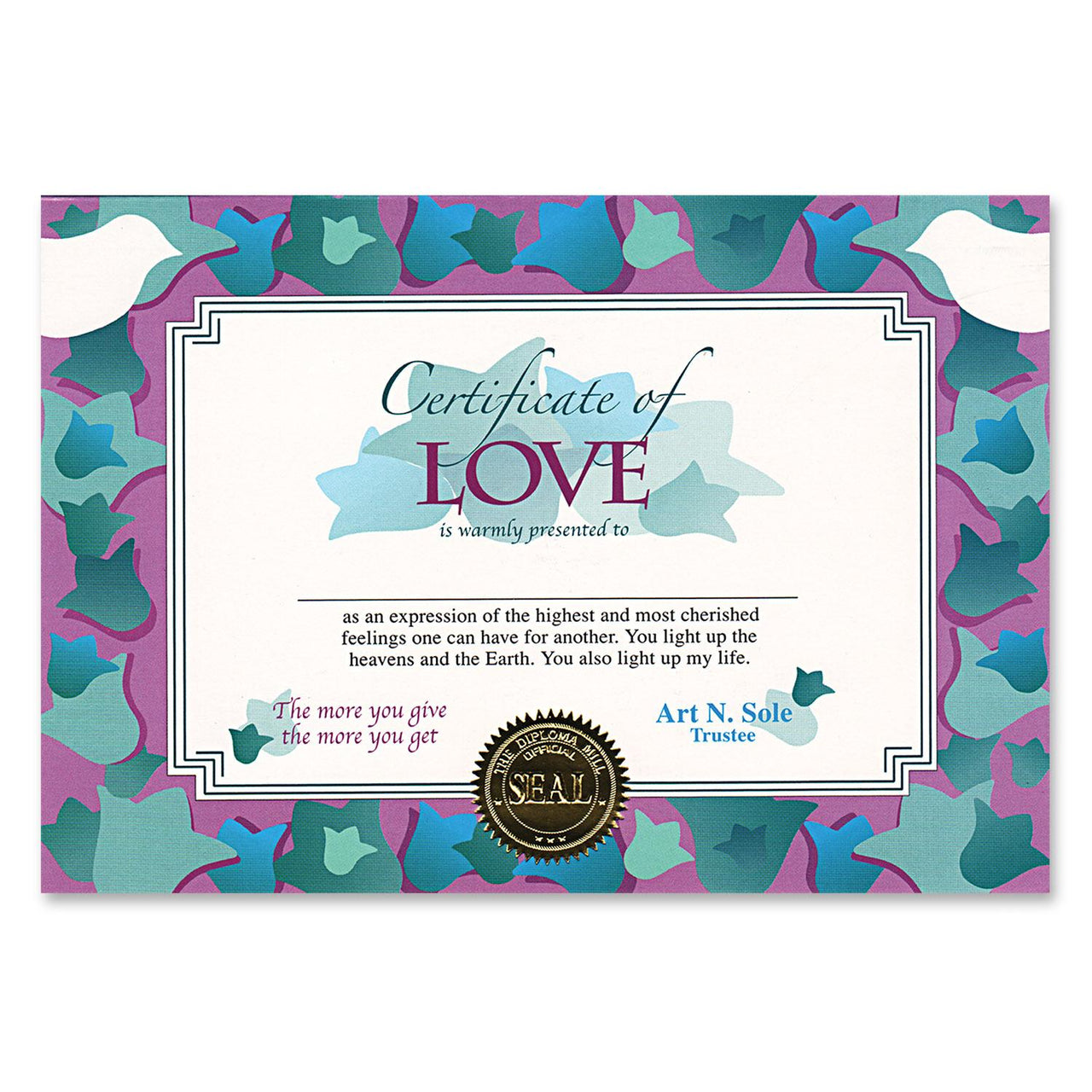 Valentine's Day Certificate Of Love - Bulk 6 Pack