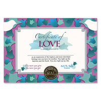 Valentine's Day Certificate Of Love - Bulk 6 Pack