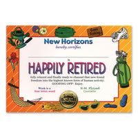 Happily Retired Certificate - Bulk 6 Pack