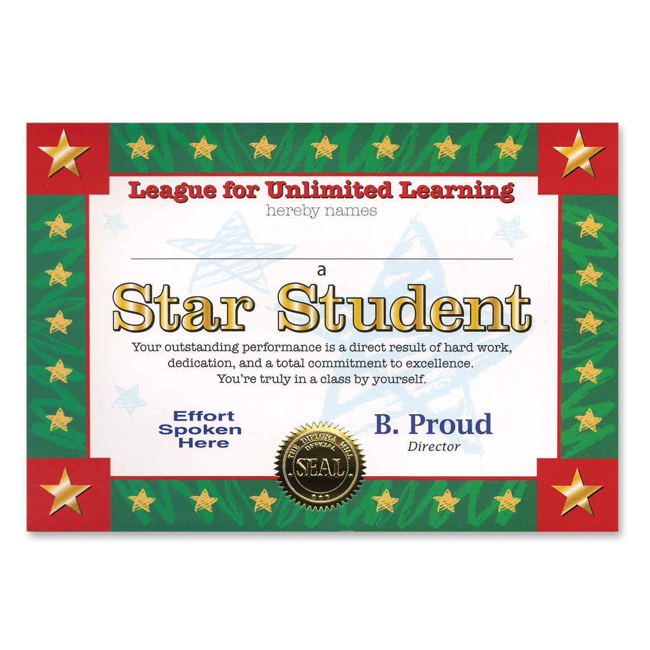 Star Student Certificate - Bulk 6 Pack