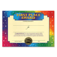 First Place Award Certificate - Bulk 6 Pack