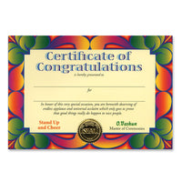 Certificate Of Congratulations - Bulk 6 Pack