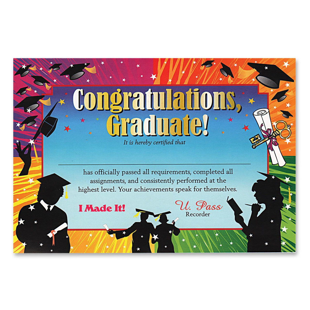 Congratulations Graduate Certificate - Bulk 6 Pack
