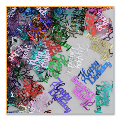 Fancy Happy Birthday Confetti multi-color (0.5 Oz/Pkg) - Bulk/6 Packages