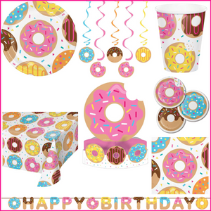 Donut Time 48 Piece Birthday Party Kit for 8