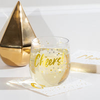 6ct Bulk Cheers 14 oz Plastic Stemless Wine Glasses by Elise