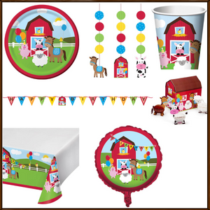 Farmhouse Fun Birthday Kit for 8 (23 Total Items)
